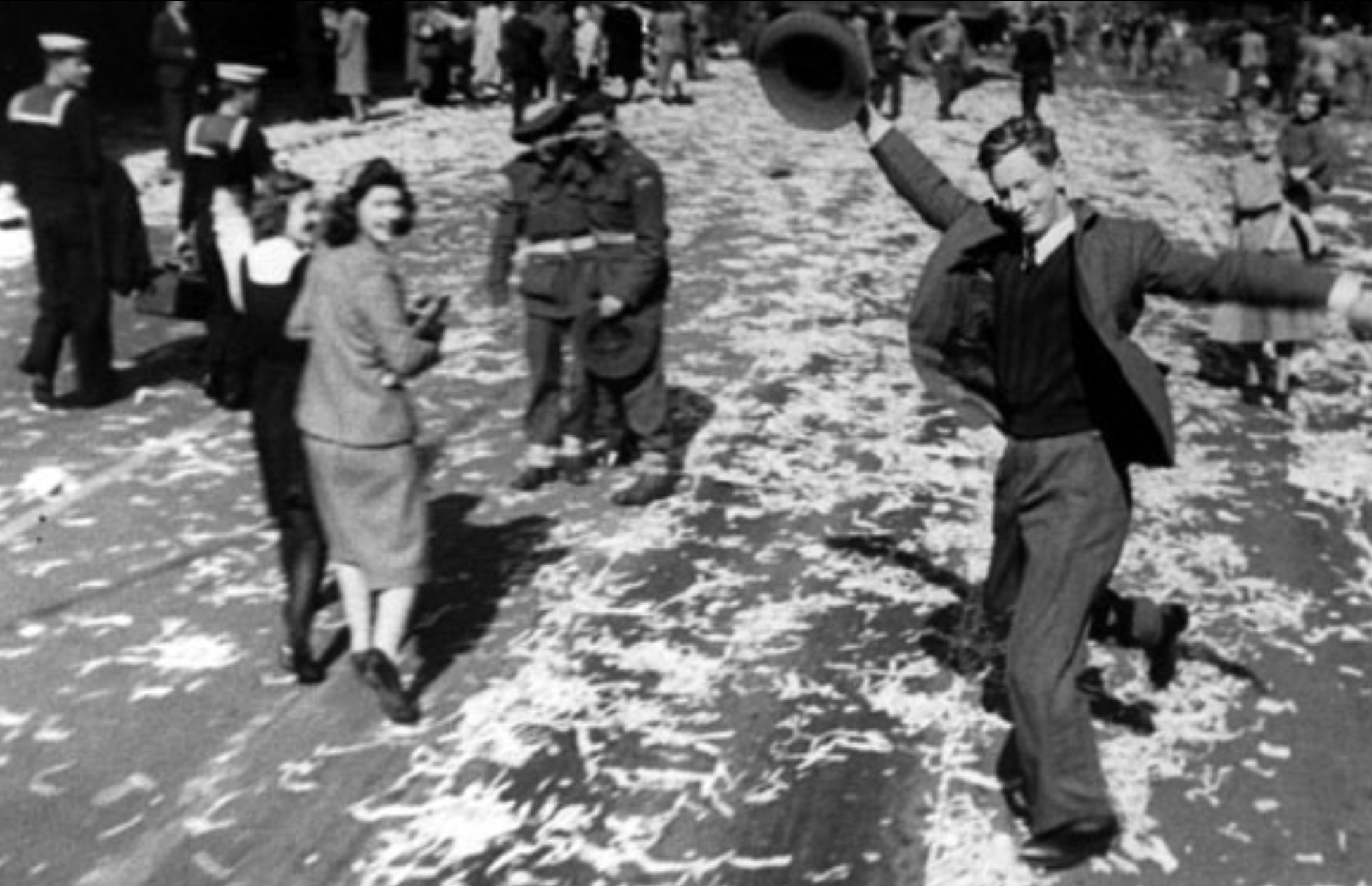 Dancing Man in Sydney on V-J Day.